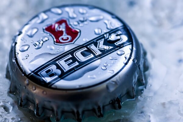 Bottle cap. In the snow