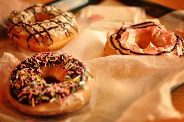 Sobremesa maravilhosa donuts com geada