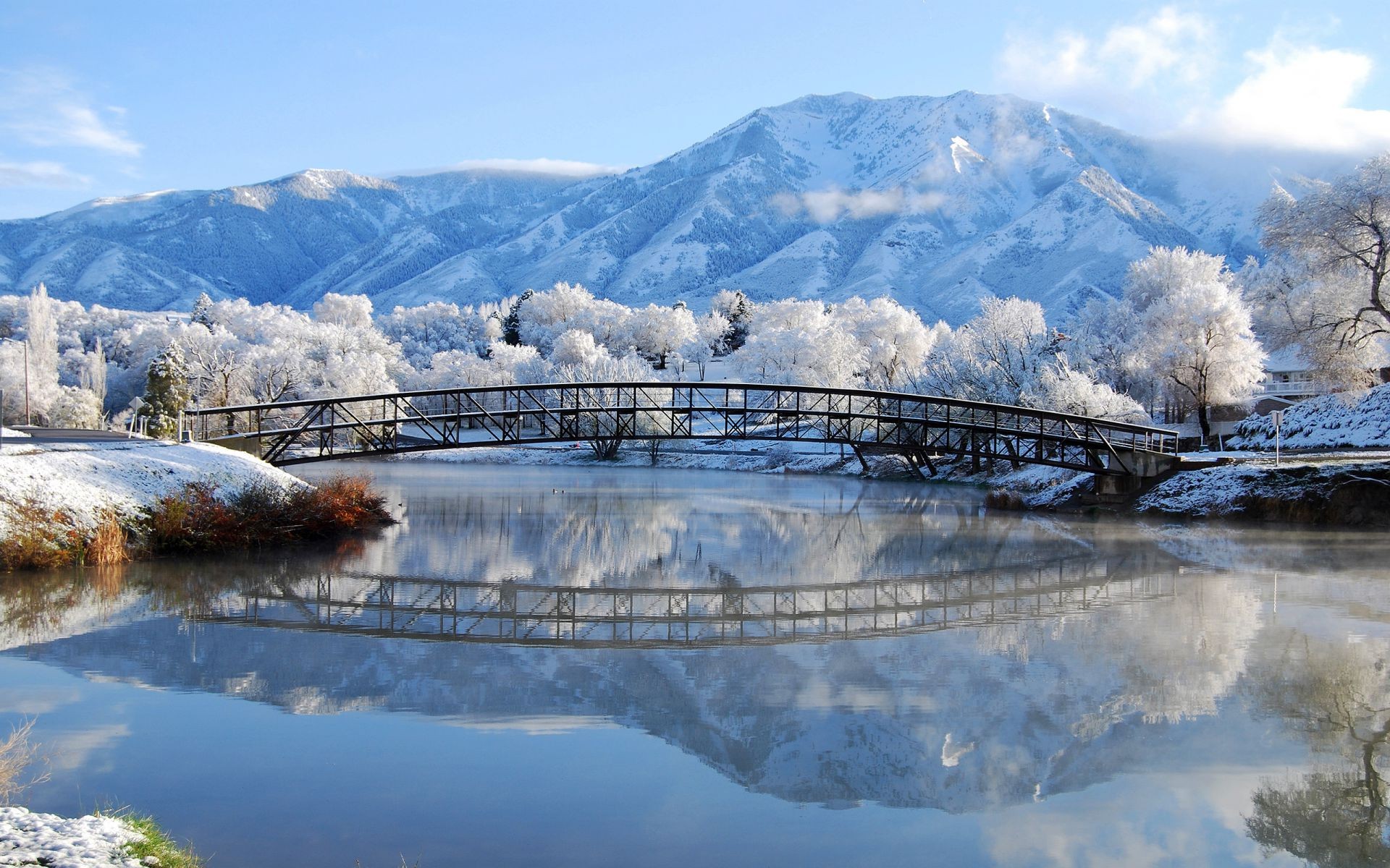 rivers ponds and streams landscape snow water lake river winter mountain nature travel ice cold scenic reflection sky wood beautiful tree environment