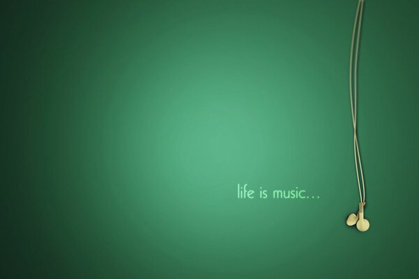 Music beautifully green headphones minimalism