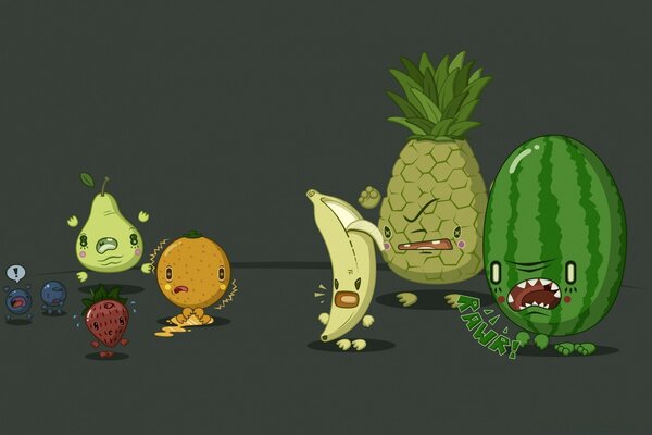 Sketch of funny cartoon vegetables