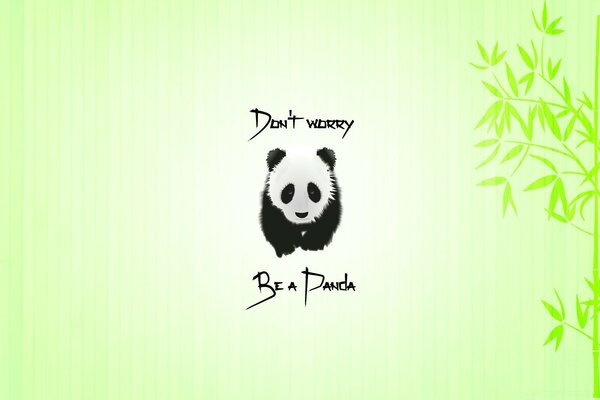 Ilustração de um panda na natureza com assinatura de texto