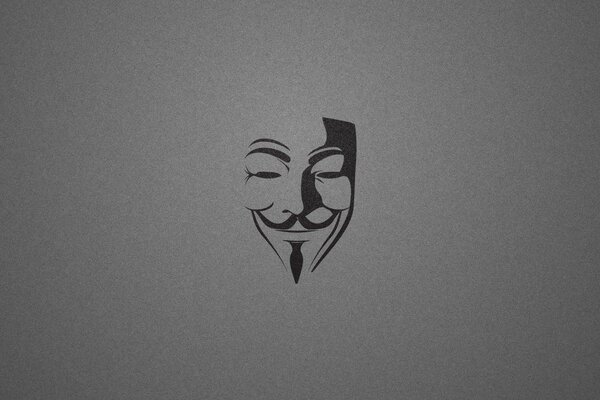 Minimalistic drawing of a mask on the desktop