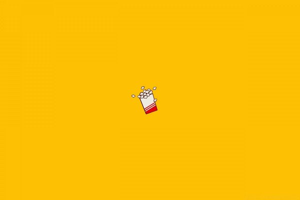 Popcorn on a yellow background