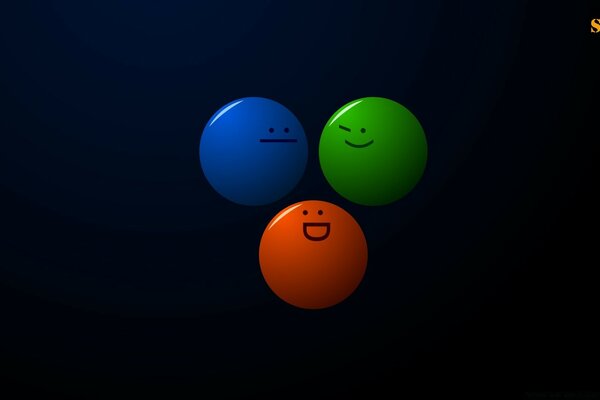 Funny balls of different colors