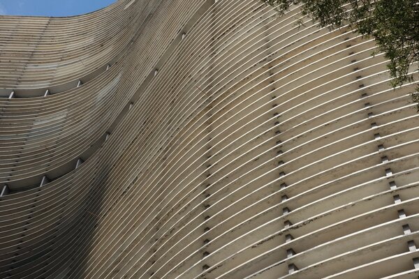 The walls of a gray nondescript building