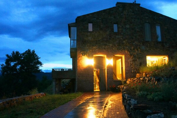 Cozy photo of a two-story house