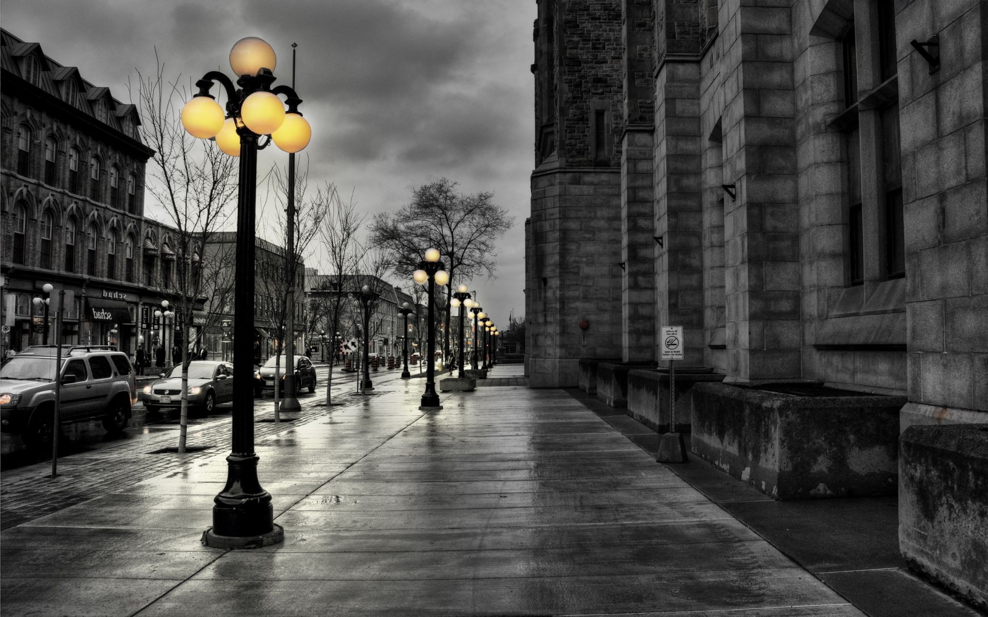 city street architecture monochrome travel outdoors building old light urban