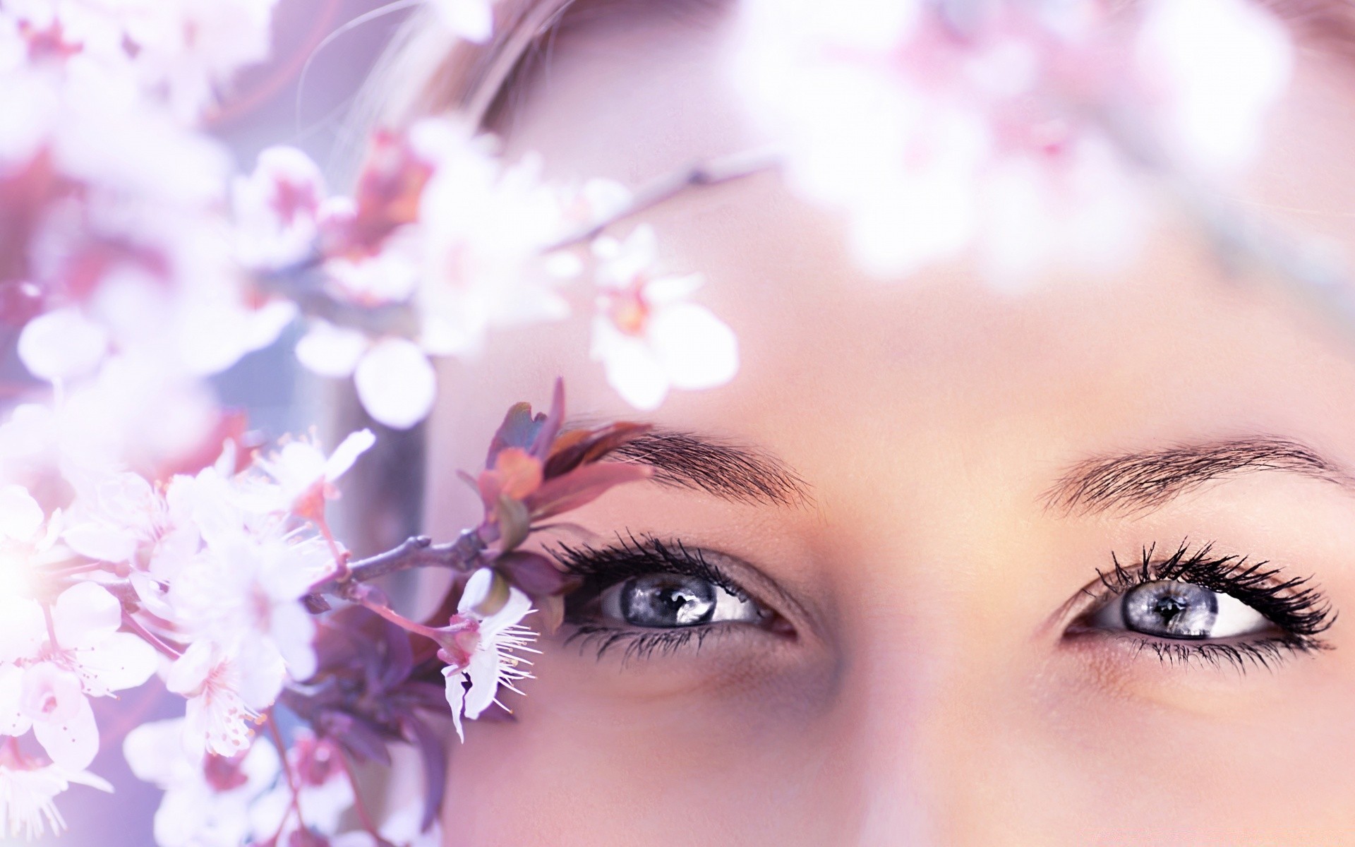 gesicht und lächeln blume natur frau mädchen schön porträt mode