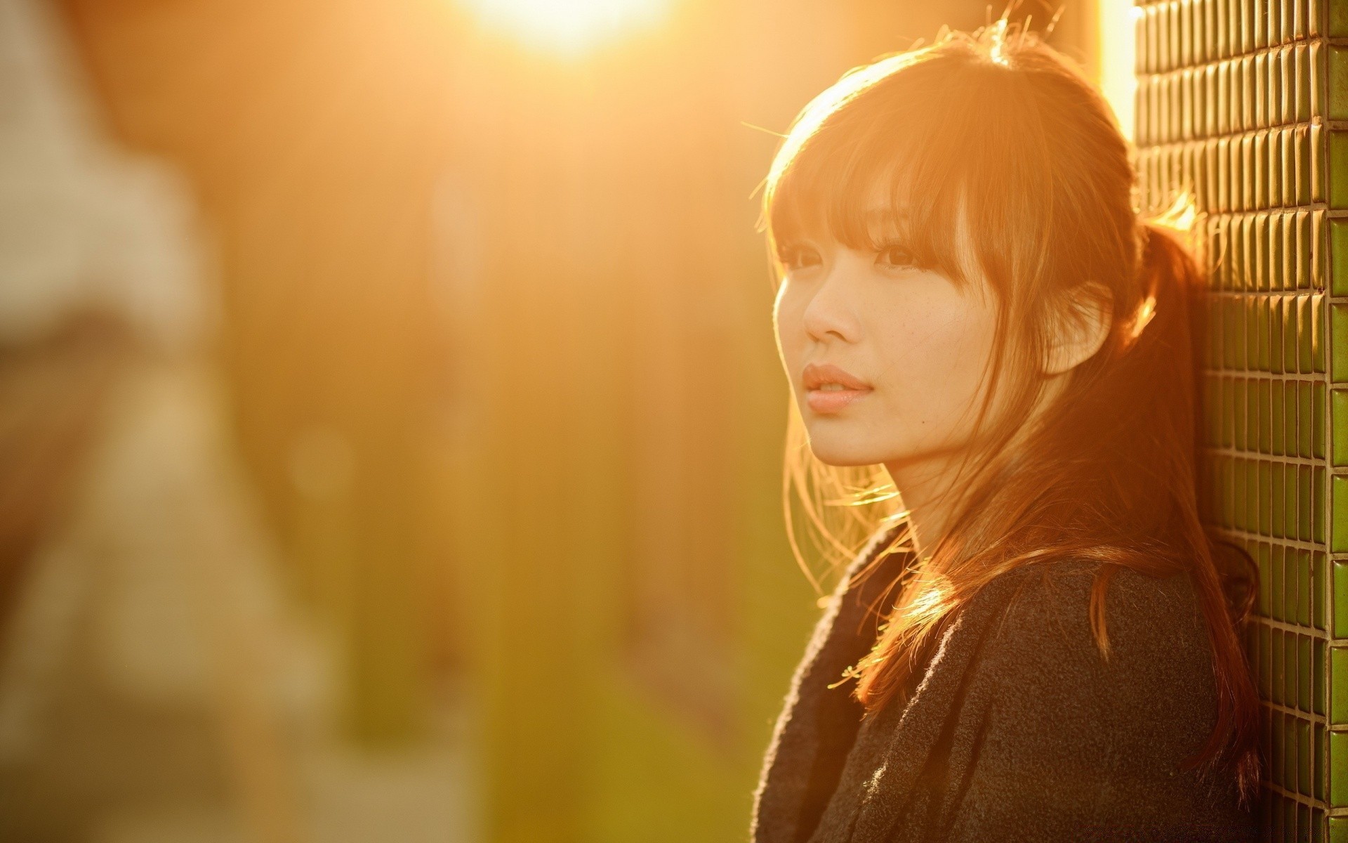 gesicht und lächeln frau porträt unschärfe mädchen allein natur erwachsener herbst entspannung im freien gutes wetter mode licht