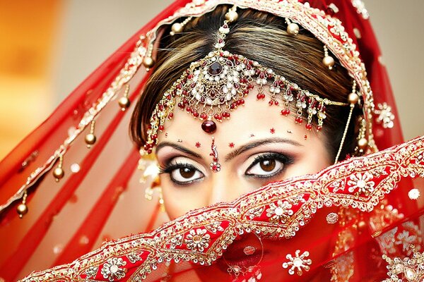 Portrait of an oriental girl in a traditional outfit