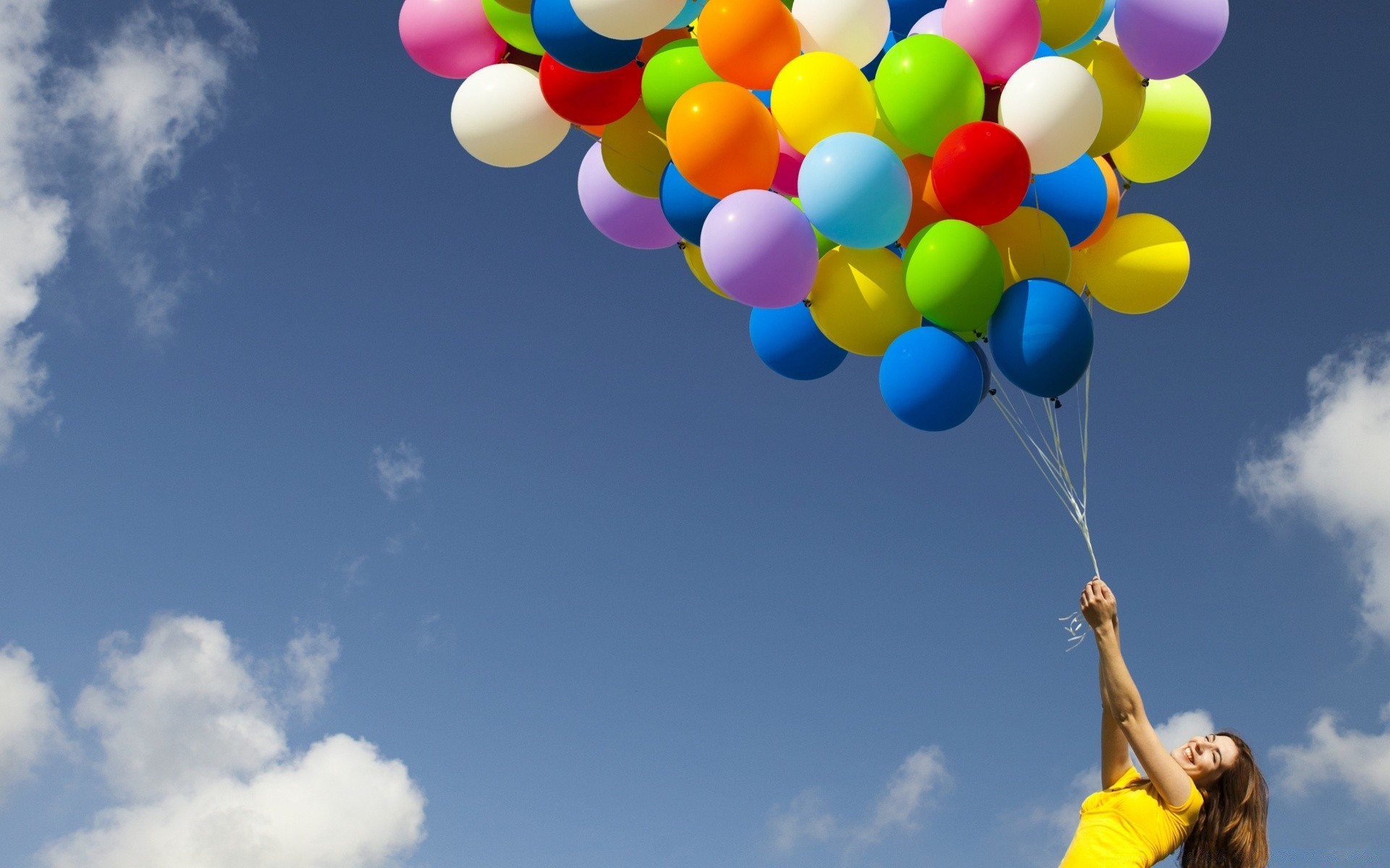 andere mädchen ballon himmel vergnügen freiheit luft