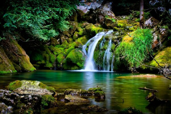 Fabulous landscape at a small waterfall