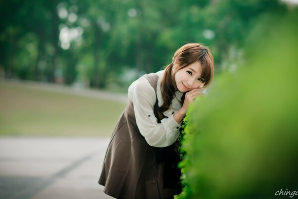 Girl in nature outdoors