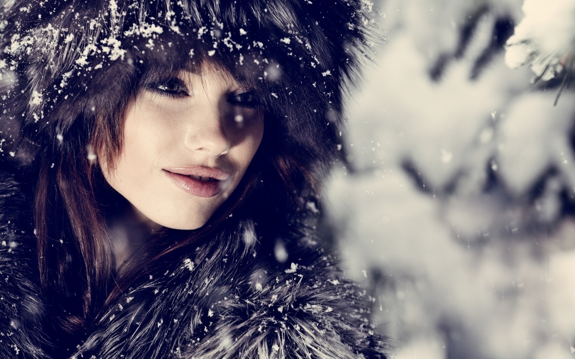 the other girls winter snow cold fashion portrait monochrome nature woman model frost hair eye one christmas