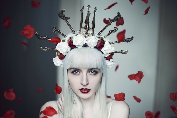 Fille avec une Couronne de roses