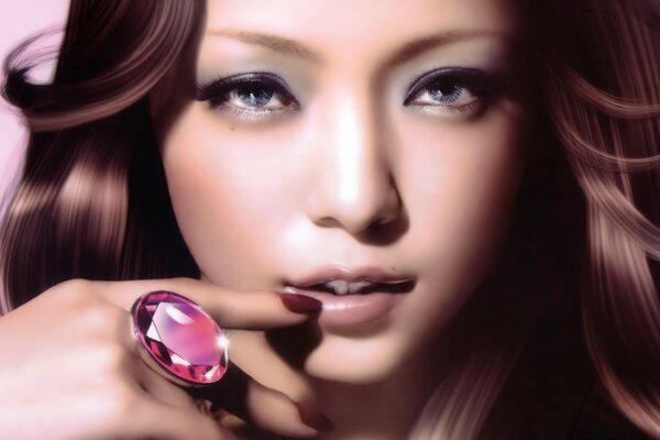 Portrait of the model. The Gemstone