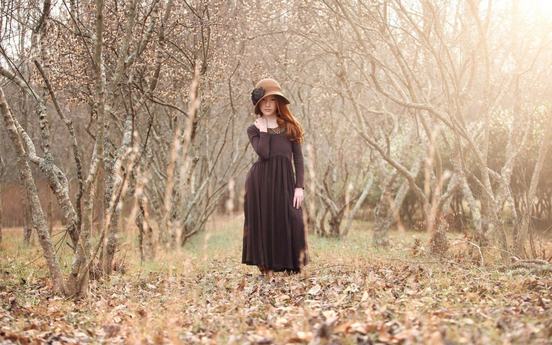 the other girls fall nature wood tree outdoors park season grass winter beautiful girl woman countryside leaf