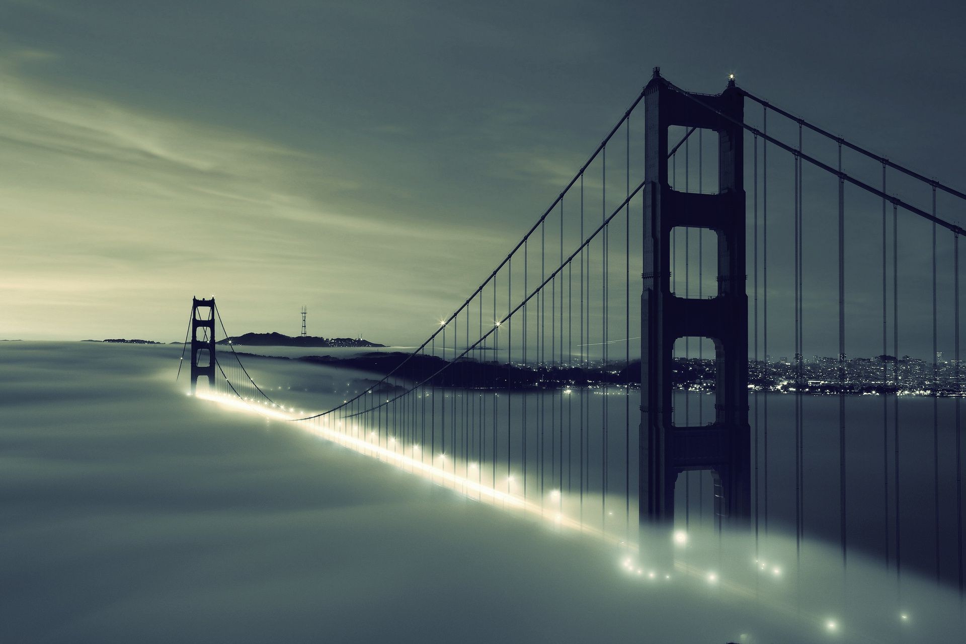 Мост, туман, Сан-Франциско без смс