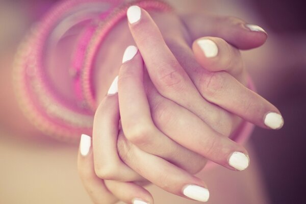 Beautiful female hands with blurring around