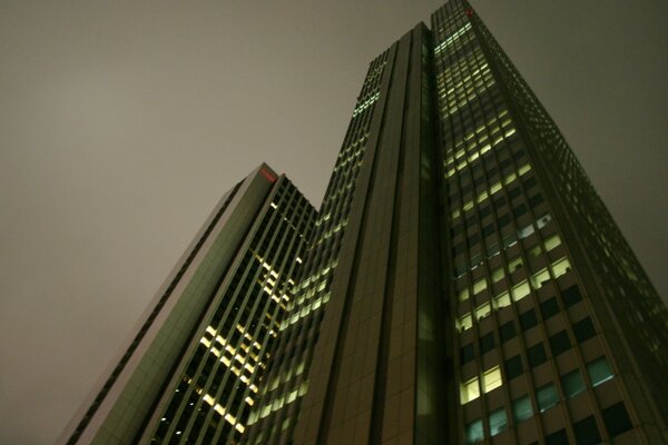 Modern building in the twilight evening