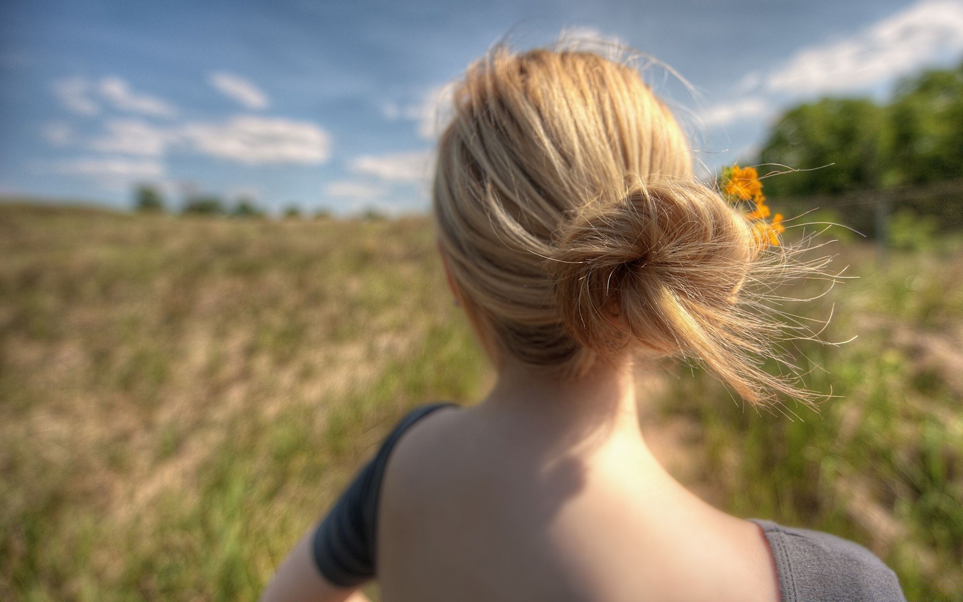 the other girls nature summer grass field hayfield sky outdoors fair weather freedom sun landscape girl beautiful wind leisure countryside sunny blond sunset