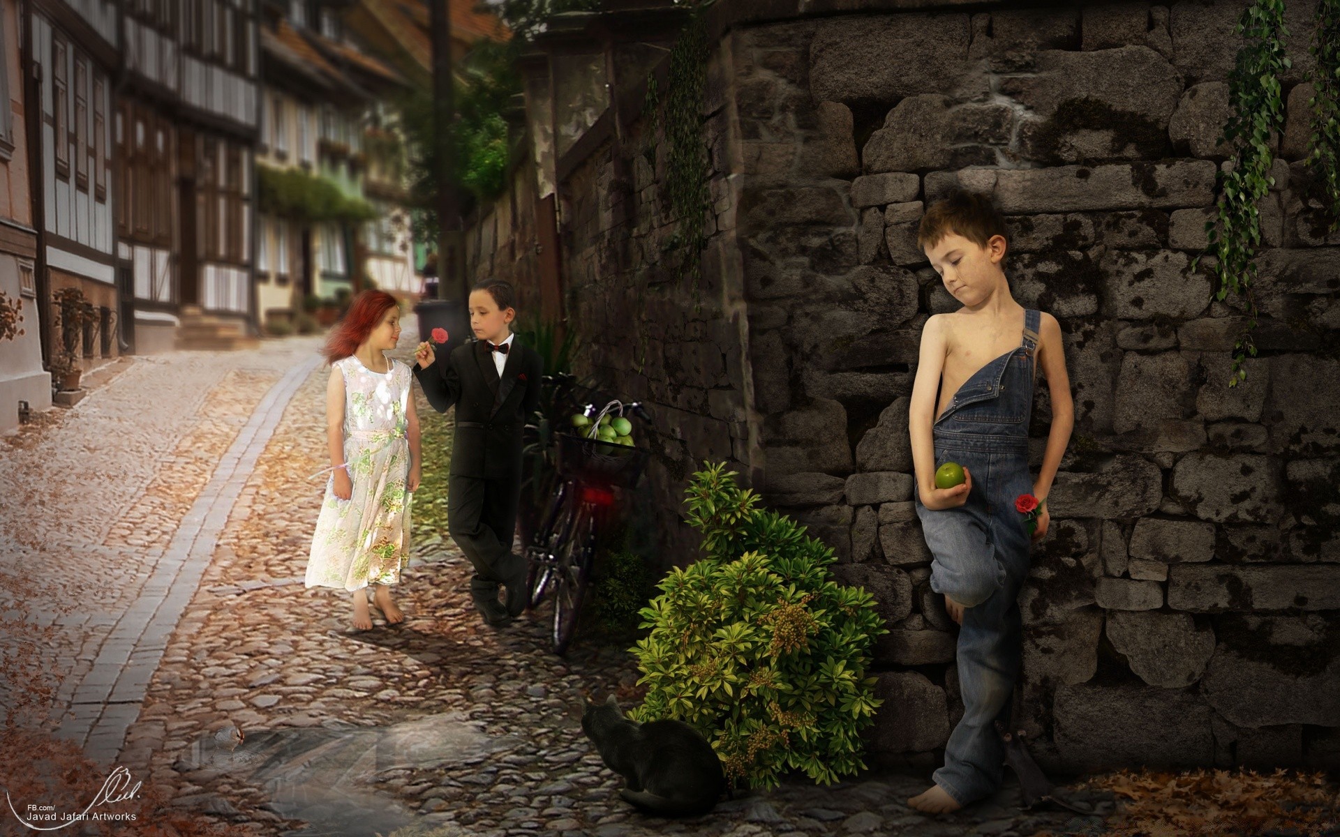 herzen frau mädchen erwachsener hochzeit liebe mann kleid kind straße im freien mode