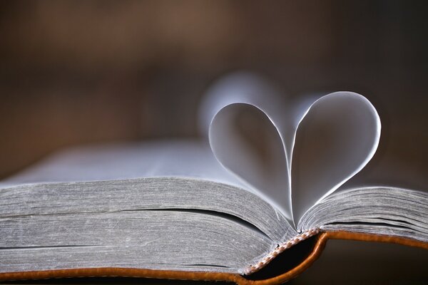 A heart made from the leaves of a book