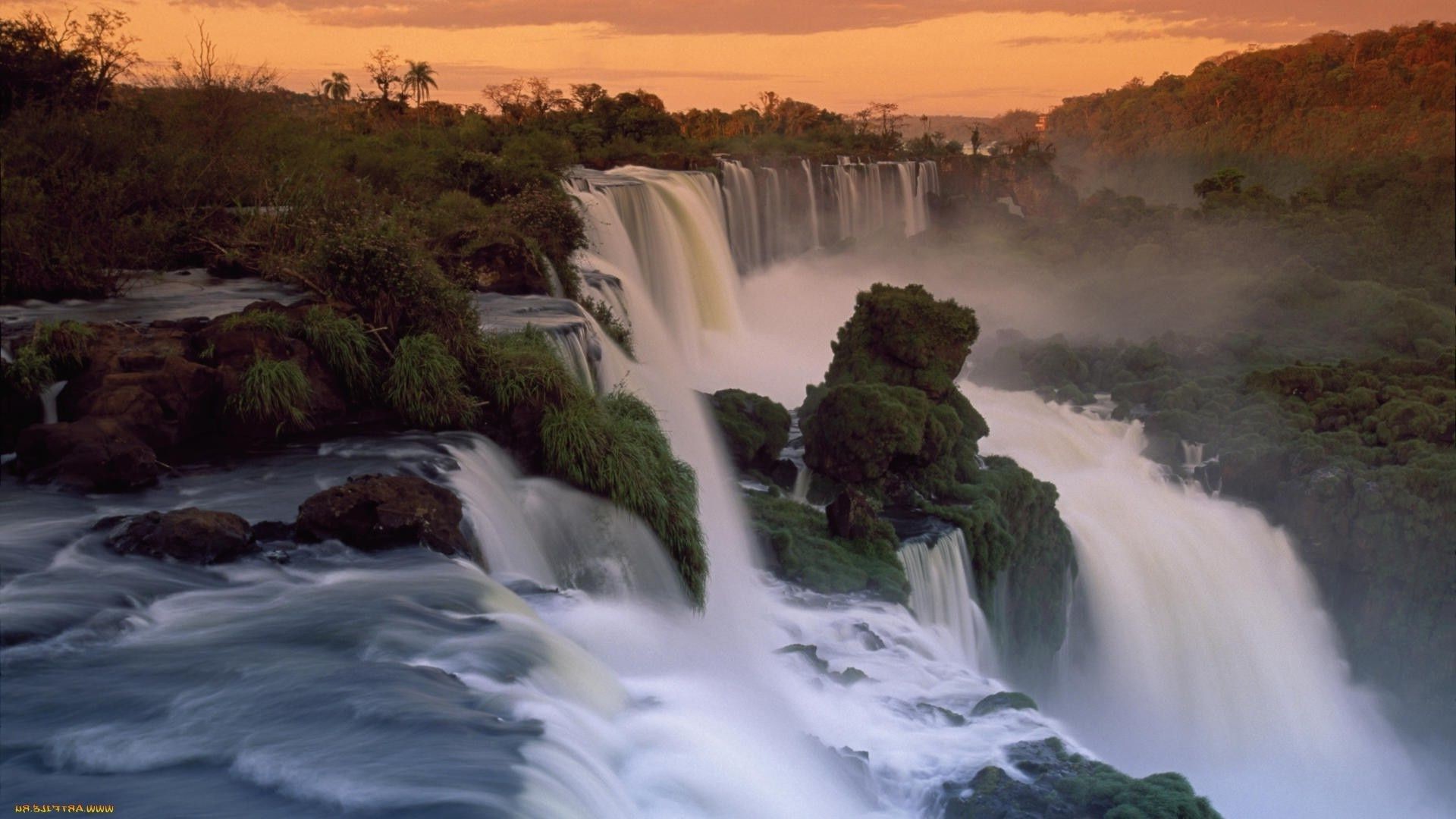 cascadas agua cascada río paisaje viajes roca al aire libre naturaleza corriente cascada otoño árbol luz del día puesta de sol movimiento