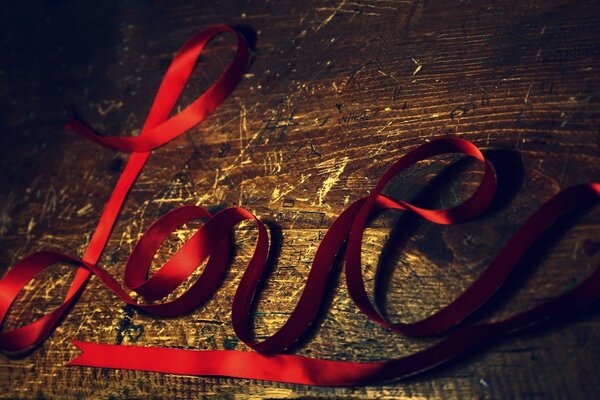 Red ribbon. Love. Love