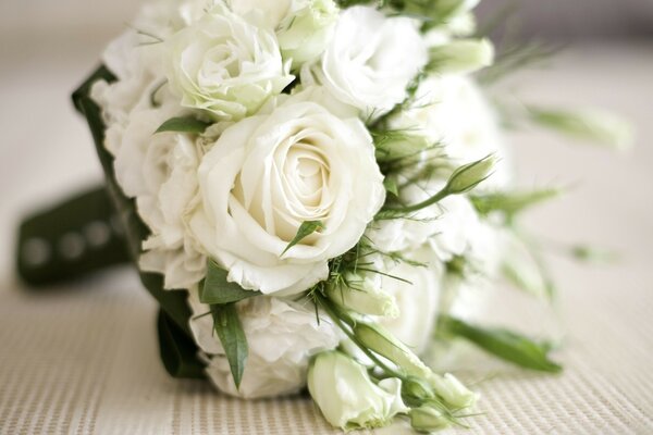 Wedding bouquet of White roses