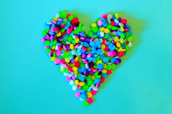 Multicolored heart on the desktop