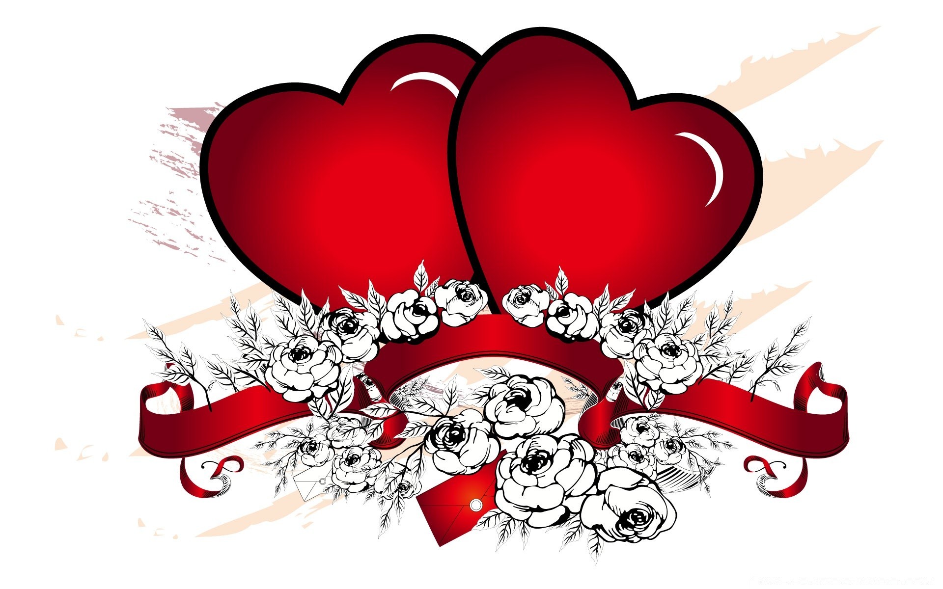 corazones amor vacaciones decoración corazón hilo romántico romance regalo navidad símbolo ilustración saludo tarjeta boda escritorio diseño arco