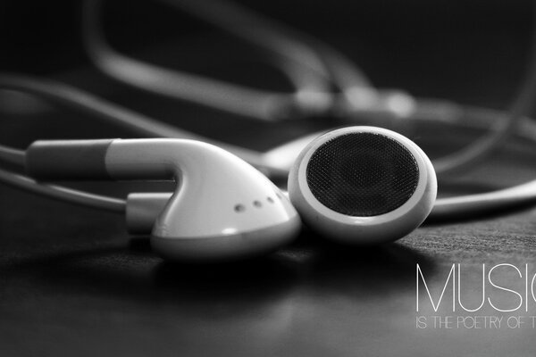 Headphones on the table close-up