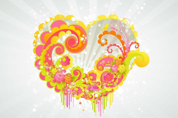 Ilustração mimética do coração para decoração