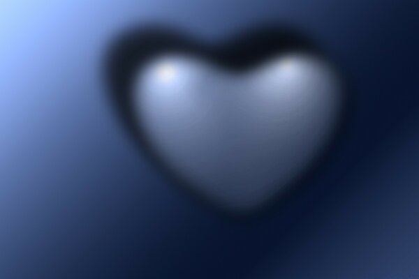 A blue blurred heart for memory