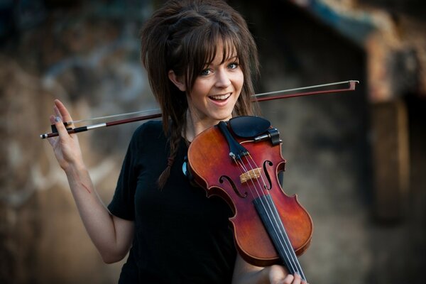 Violinista menina instrumento musical mãos