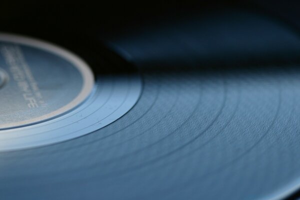 Vinyl record with recorded sound in blur