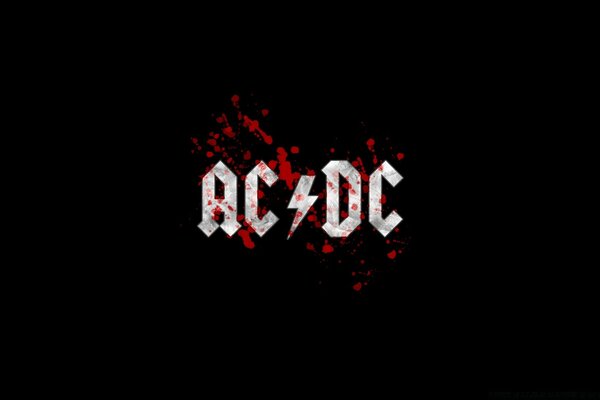 Logotipo de AC/DC sobre fondo negro