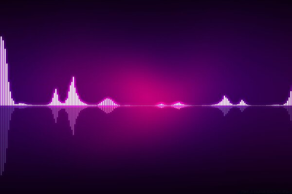 Graphic image of music on a purple background