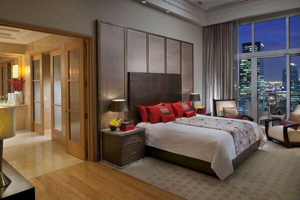 Das Schlafzimmer der Präsidentensuite in einem New Yorker Hotel