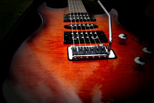 Lacquered red guitar