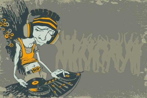 Desenho de DJ muda de disco