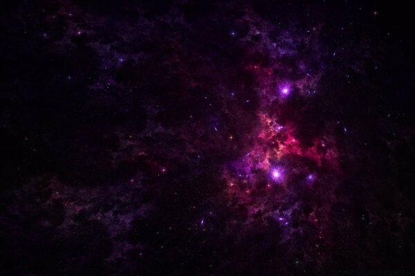 Cosmic view of a distant galaxy with a purple glow