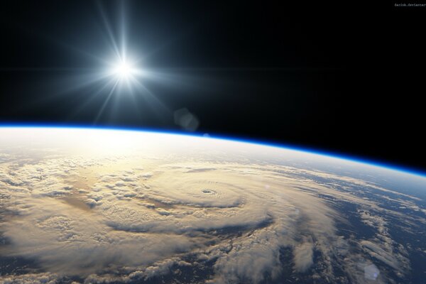 Espaço atmosfera vista da lua