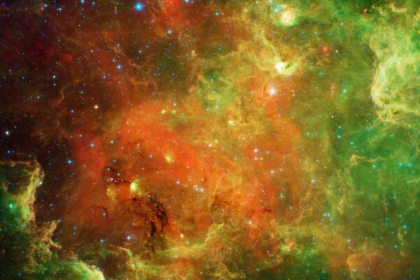 Nébuleuses variées colorées dans la galaxie