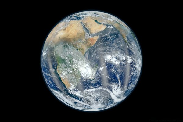 Satellite image of the earth in space