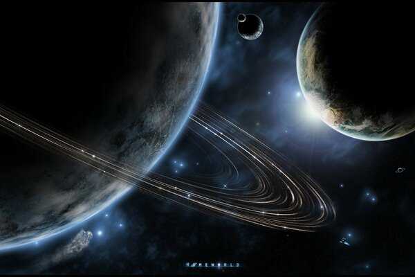 El planeta Tierra en comparación con Saturno