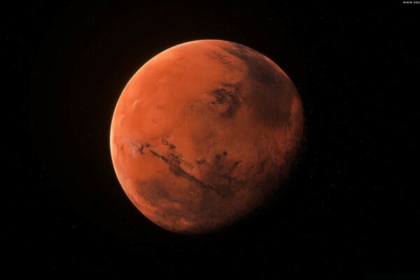 El planeta rojo Marte en el espacio