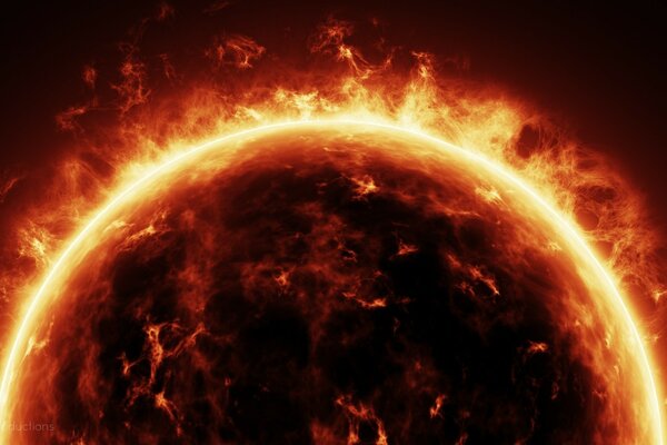 Hot flaming solar eclipse